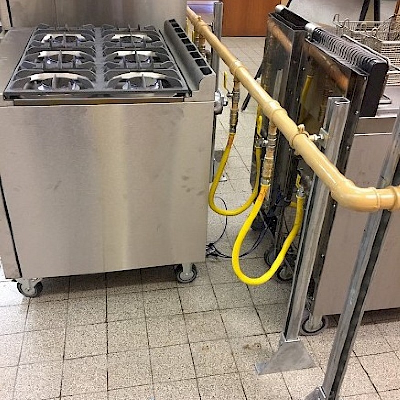 Compliant kitchen gas pipework